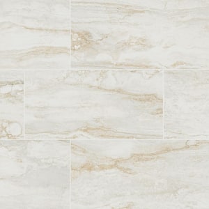Bernini Bianco 12 in. x 24 in. Matte Porcelain Stone Look Floor and Wall Tile (16 sq. ft./Case)