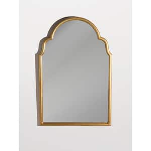 Medium Arch Gold Wood Romanesque Mirror (23 in. H x 35 in. W)