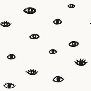 Bobby Berk Eye See You Black & White Peel and Stick Wallpaper (Covers 56 sq. ft.)