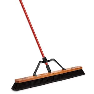 36 in. Smooth Sweep Push Broom Set with Brace and Handle