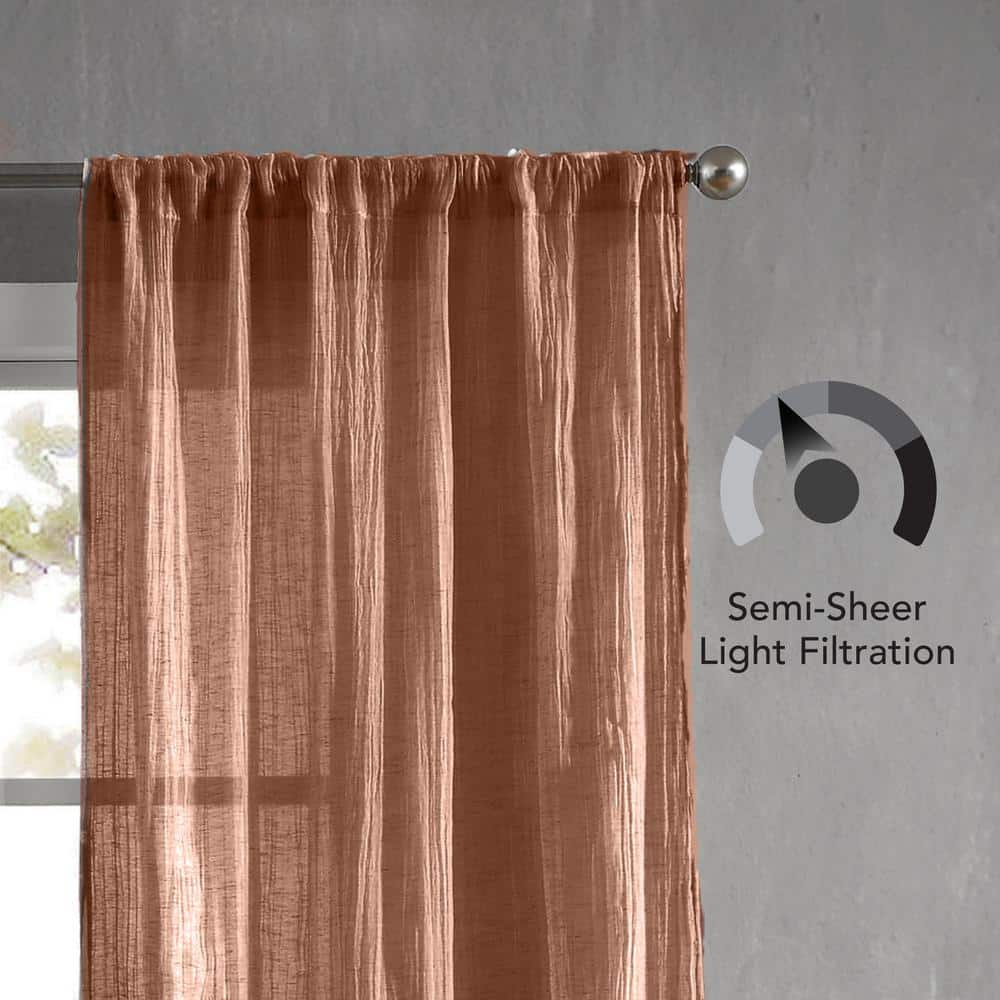 Dusty Pink Light-Filtering Linen-Blend Rod Pocket Curtains