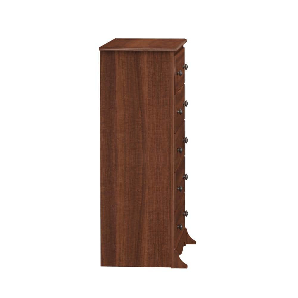 Monterey Cherry 5-Drawer Vertical Dresser with Metal Knobs