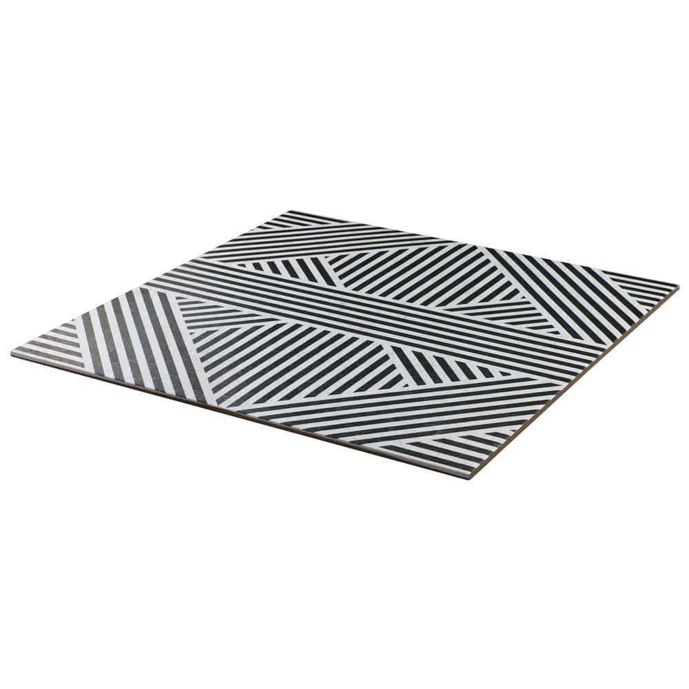 Tribeca Black and White 24" x 24" Matte Porcelain Wall and Floor Tile