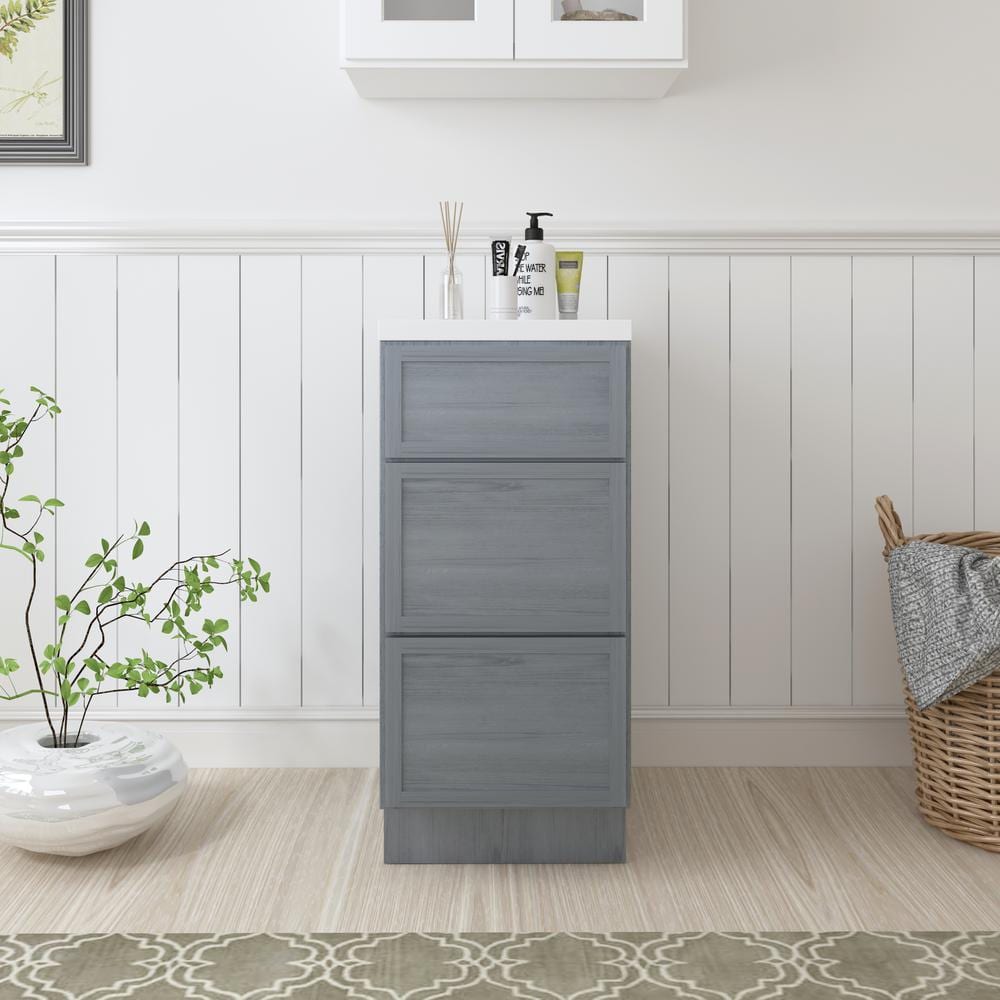 15 in. W x 21 in. D x 32.5 in. H 3-Drawers Bath Vanity Cabinet Only in Smoky Gray (Unassembled) price history on PriceWatchPro