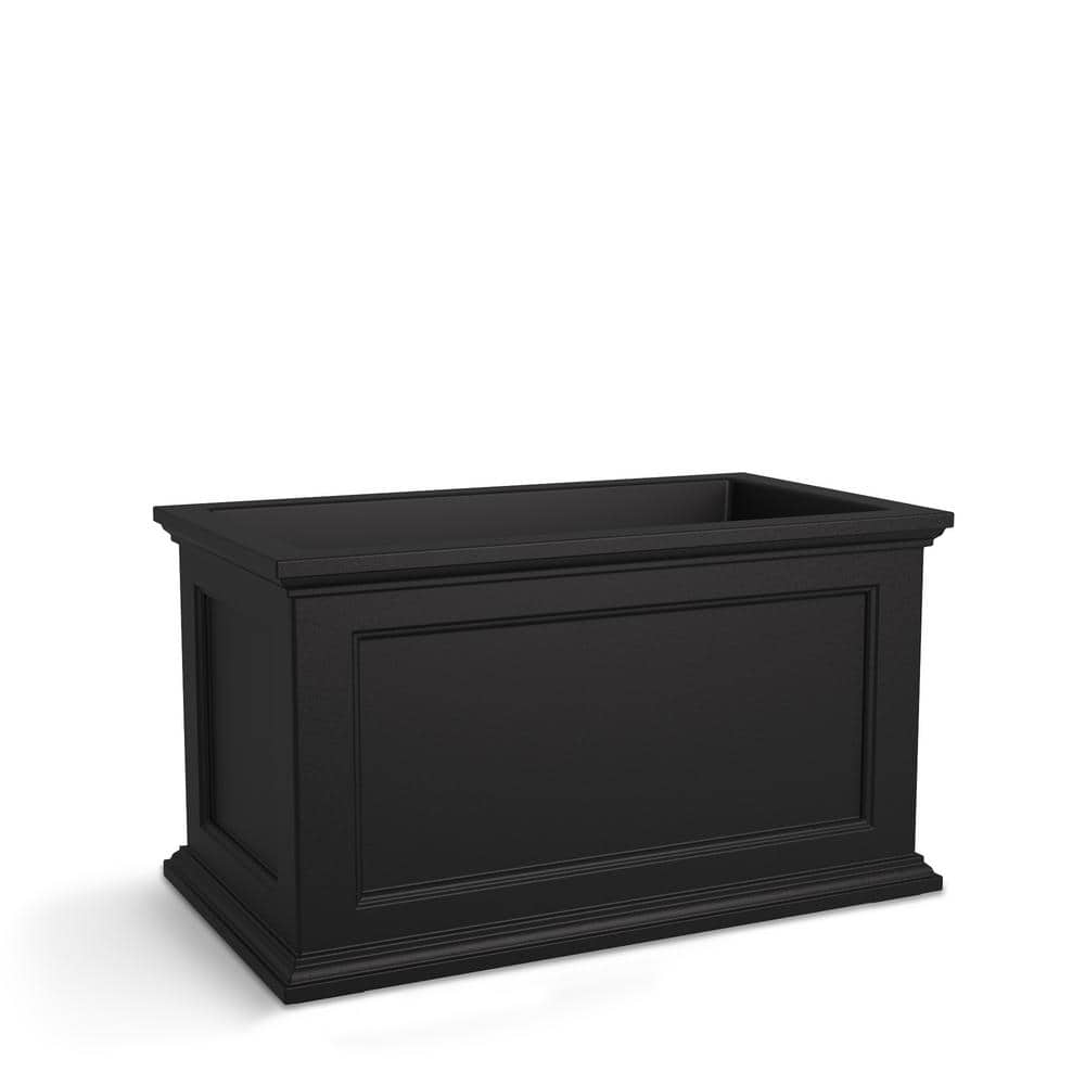 Fairfield 36"x20" Classic Black Self-Watering Polyethylene Planter