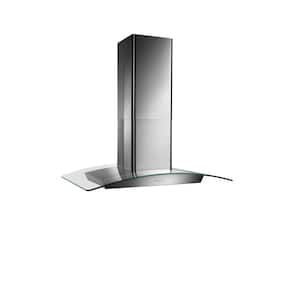 36 in. 520 Max Blower CFM Ducted Island Range Hood with Light in Stainless Steel