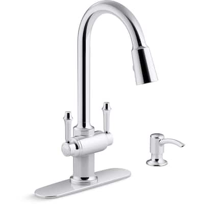 Polished Chrome Kohler Pull Down Kitchen Faucets K R22969 Sd Cp 64 400 