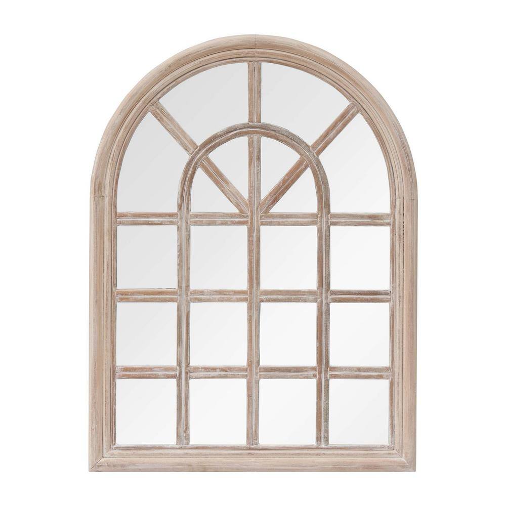 Parisloft 31.5 In. H X 23.625 In. W Arched Windowpane Wood Framed 