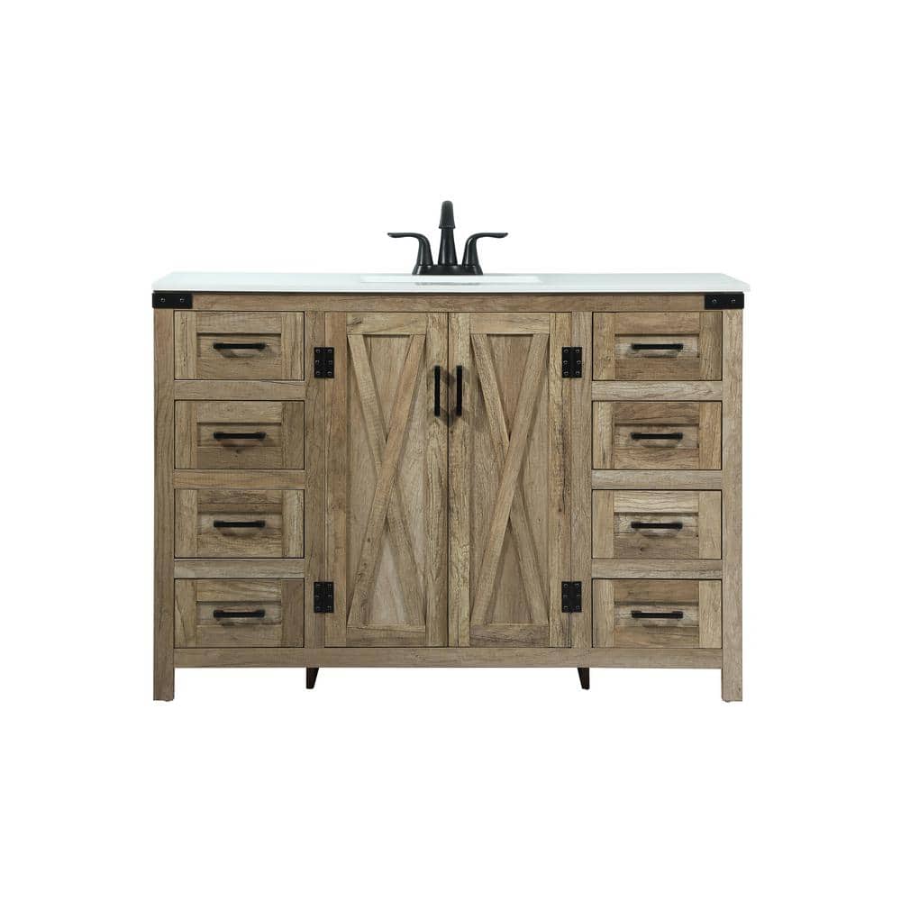 Simply Living 48 in. W x 19 in. D x 34 in. H Bath Vanity in Natural Oak wit