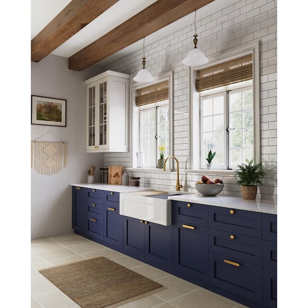 Fireclay 33 in. Single Bowl Farmhouse Apron Workstation Kitchen Sink in White with Accessories