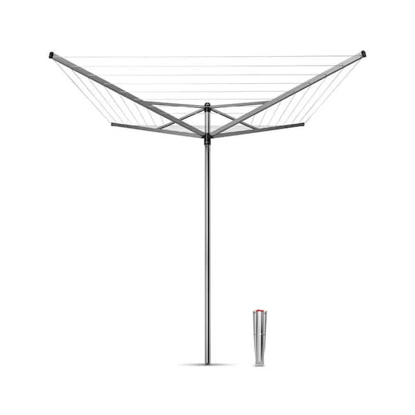 GROUND SPIKE METAL ROTARY LAUNDRY WATERPROOF AIRER WASHING PARASOL STAND POLE 