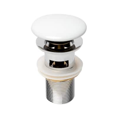 2.88 in. Pop-Up Drain for Bathroom Sink in White with Overflow
