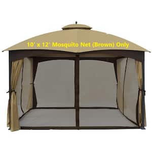 Brown Universal Replacement Mosquito Netting for 10 ft. x 12 ft. Gazebo (Mosquito Net Only)
