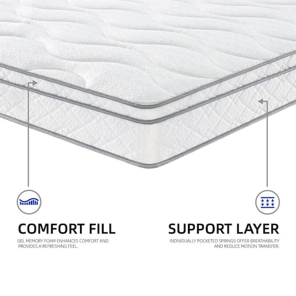 Queen Medium to Firm Memory Foam 12 in. Bed-in-a-Box Mattress