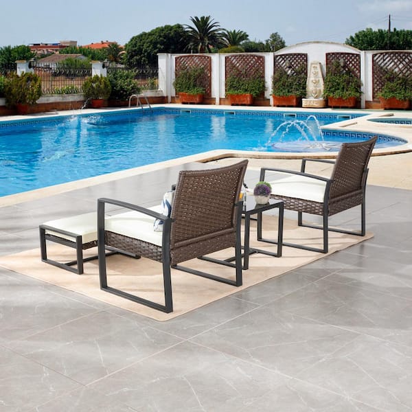 Patio Festival 5-Piece Wicker Patio Conversation Set with Patio Festival 5-Piece Wicker Patio Conversation Set with