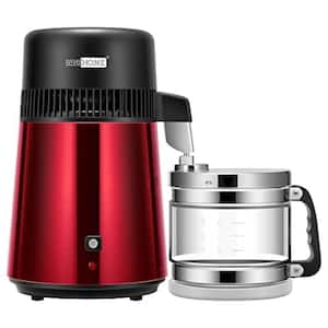 16-Cup 304 Stainless Steel Water Distiller Machine with Smart Switch Purifier Filter in Red