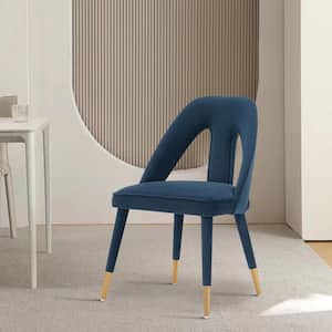 Neda Midnight Blue Modern Velvet Upholstered Dining Chair
