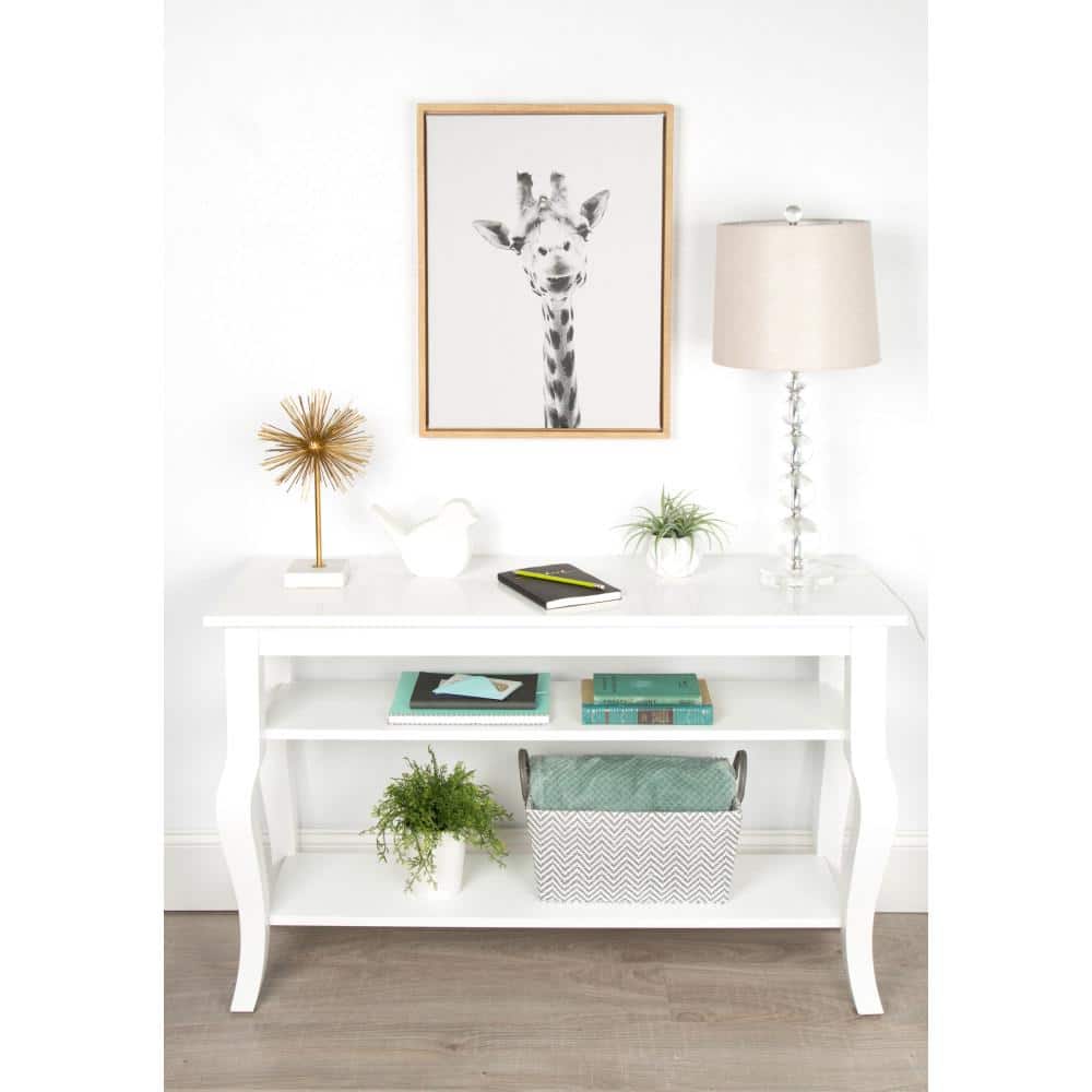 Black and White Giraffe Portrait Framed Canvas Art