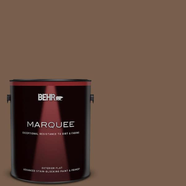 BEHR MARQUEE 1 gal. #250F-7 Melted Chocolate Flat Exterior Paint & Primer