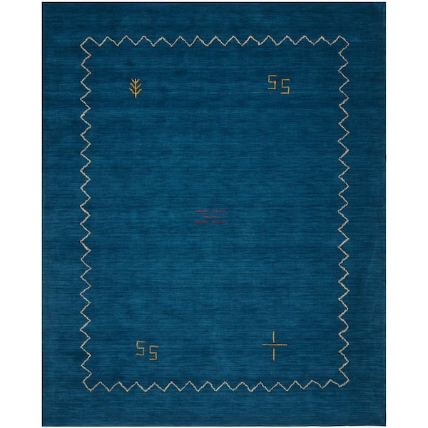 SAFAVIEH Himalaya Blue 9 ft. x 12 ft. Border Area Rug
