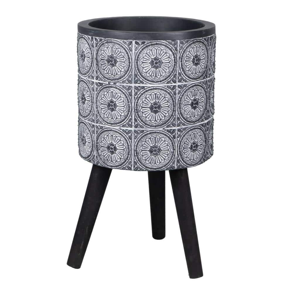 12 in. x 12 in. x 22 in. Black/Grey Magnesium Oxide Planter price history on PriceWatchPro