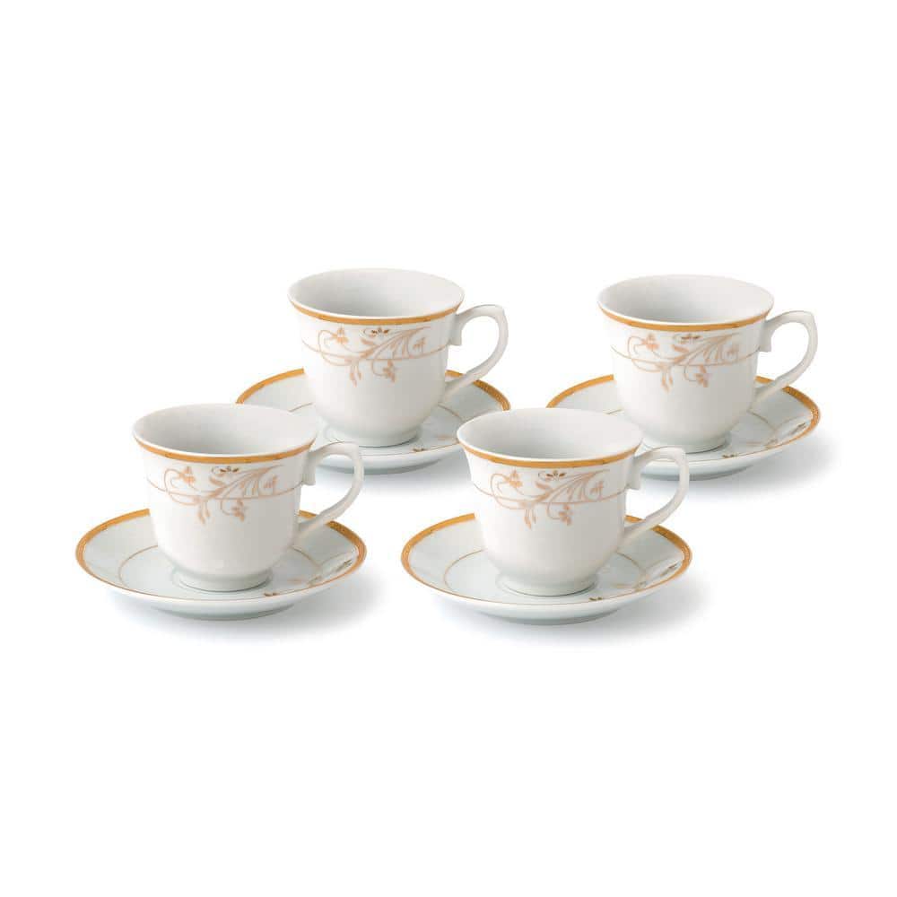 Lorren Home Trends Porcelain Tea/Coffee Set-Service for 4 Gold