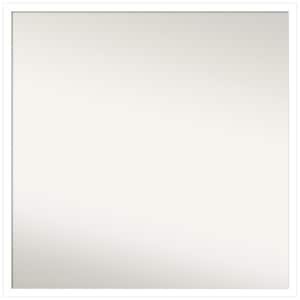 Svelte White 27.5 in. W x 27.5 in. H Square Non-Beveled Wood Framed Wall Mirror in White