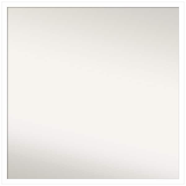 Amanti Art Svelte White 27.5 in. W x 27.5 in. H Square Non-Beveled Wood Framed Wall Mirror in White