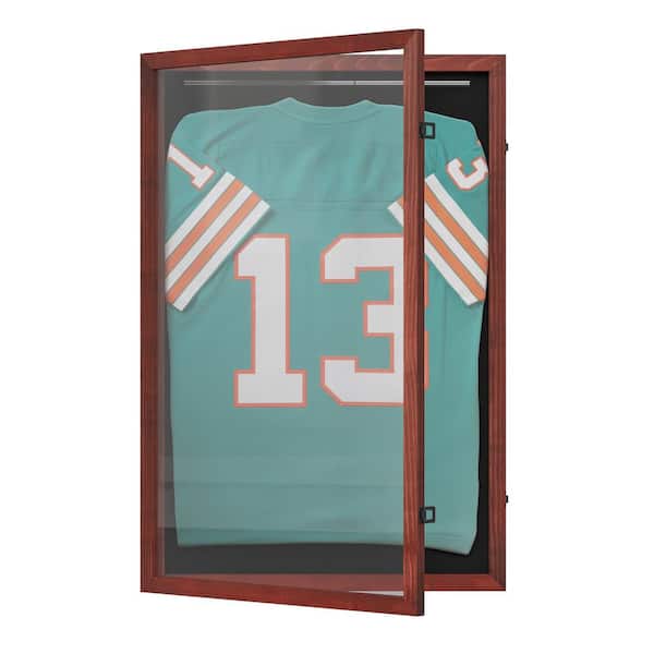 Carnegy Avenue Banks Mahogany Display Case with Solid Pine Wood Frame, UV Treated Acrylic Window, Velvet Backing Board