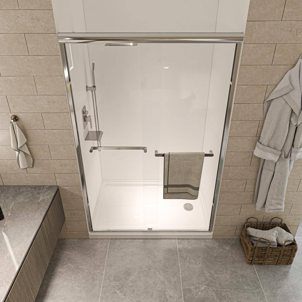 34''-35.5'' Black Aluminum Frameless Bi-Fold Shower Door
