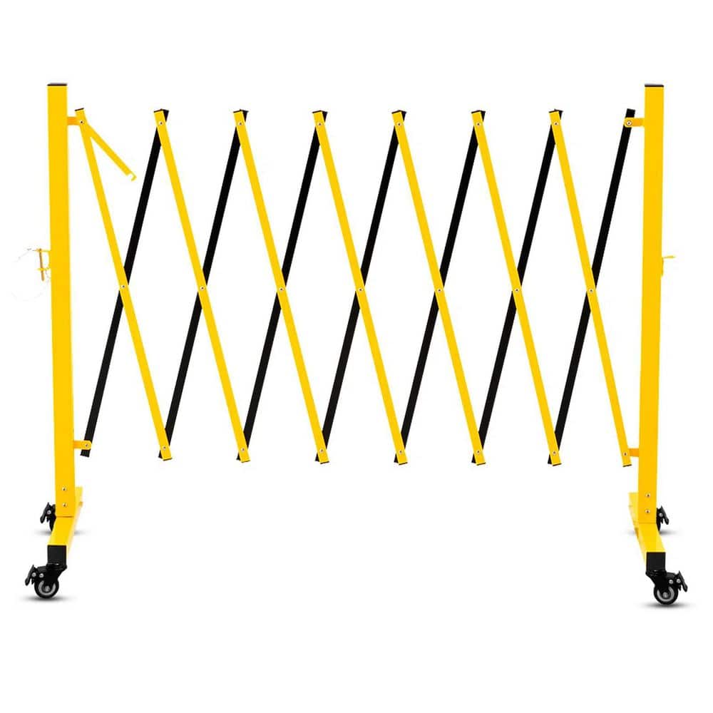 11 ft. x 3.4 ft. Yellow and Black Metal Expandable Barricade, Folding Security Gate Safety Barrier with Casters price history on PriceWatchPro