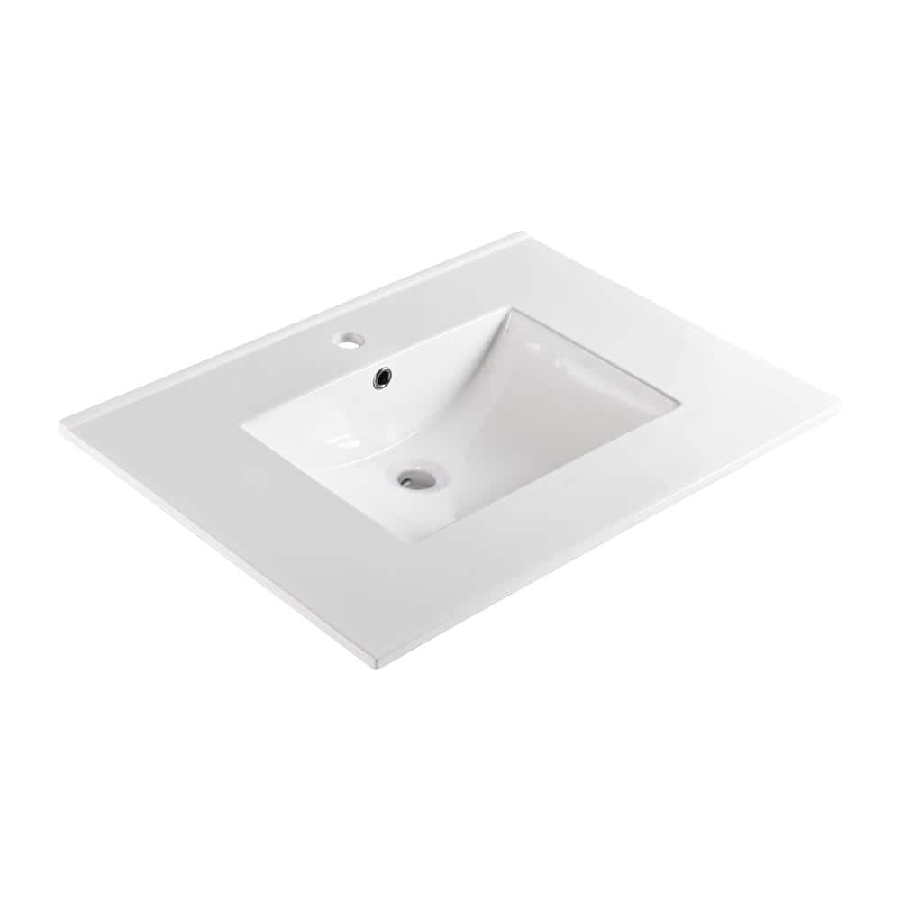 Bellaterra Home Sivas 31 in. DropIn Ceramic Bathroom Sink in White
