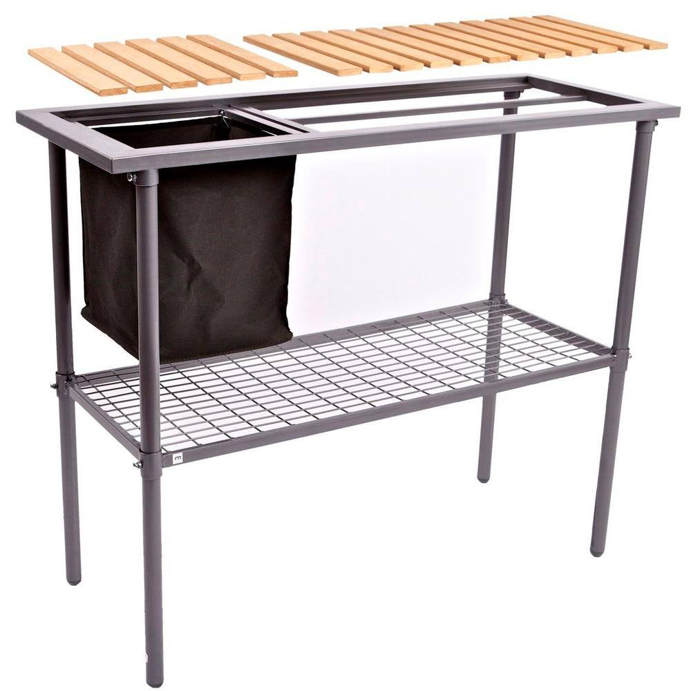 Weatherguard Garden And Greenhouse Composite Wood Top Potting Bench Table Is 911 The Home Depot