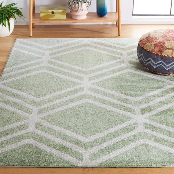 Adirondack 5 ft. x 8 ft. Sage/Ivory Geometric Area Rug