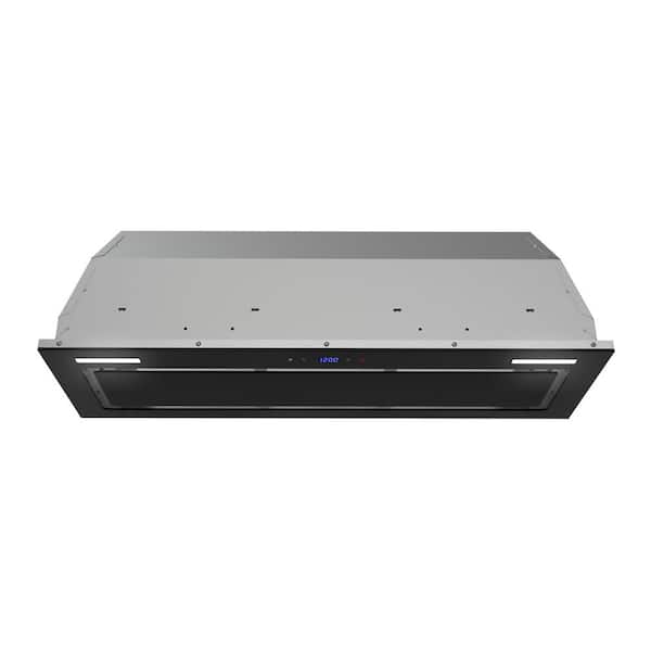 36 in. Gorizia Ducted Insert Range Hood in Brushed Stainless Steel, Mesh Filters, Touchpad Control, LED Lights
