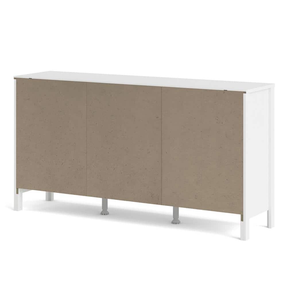 White Contemporary 2-Door Sideboard with 3 Drawers