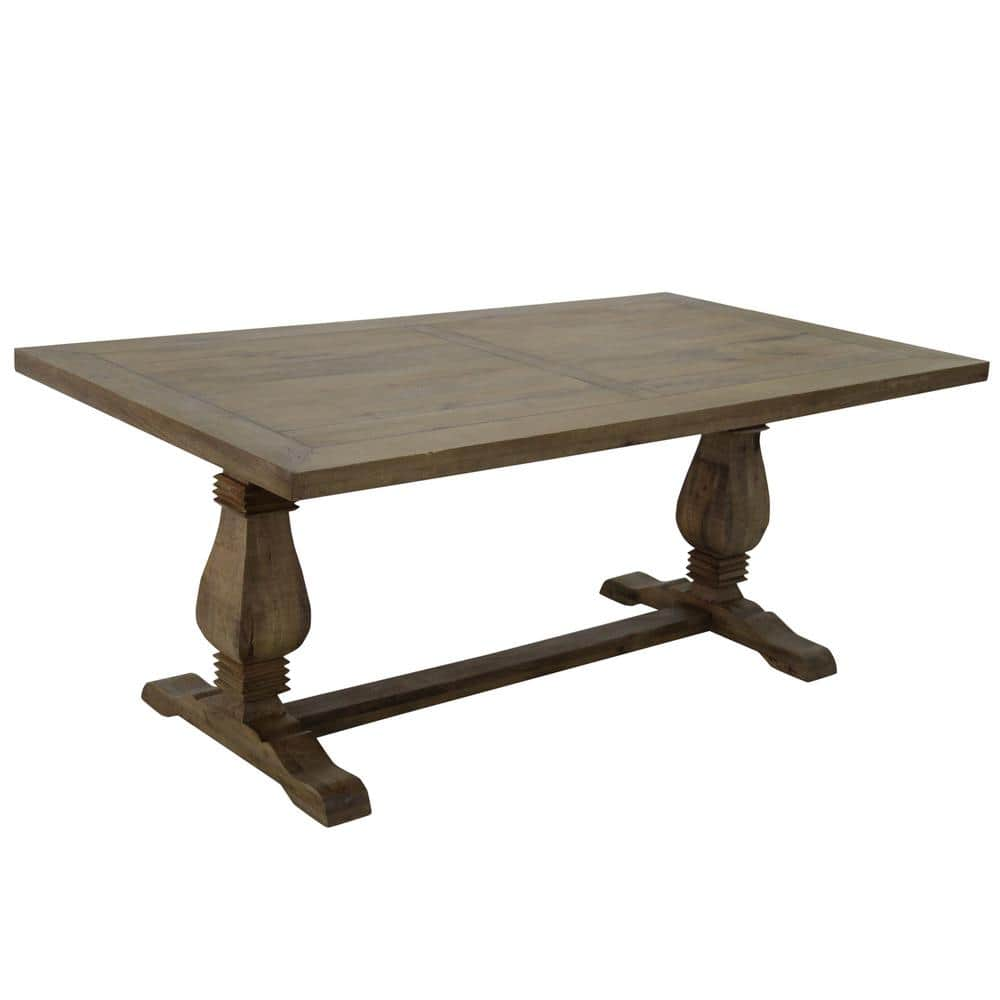 72 in. Wide Natural Wood Farmhouse style Rectangular Dining Table-DT72 ...