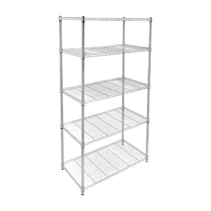 mount-it! Stainless Steel 5-tier Metal Garage Storage Shelving Unit with  Wheels 24 in. x 74.25 in. x 18 in. MI-7862 - The Home Depot