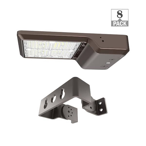 ETI LIGHTING 175-Watt Equivalent Integrated LED Bronze Area Light with Trunnion Mount Kit TYPE 3 Adjustable Lumens and CCT (8-Pack)