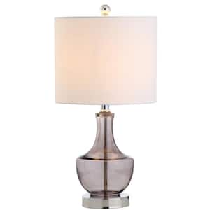 Colette 20 in. Smoked Gray Mini Glass Table Lamp