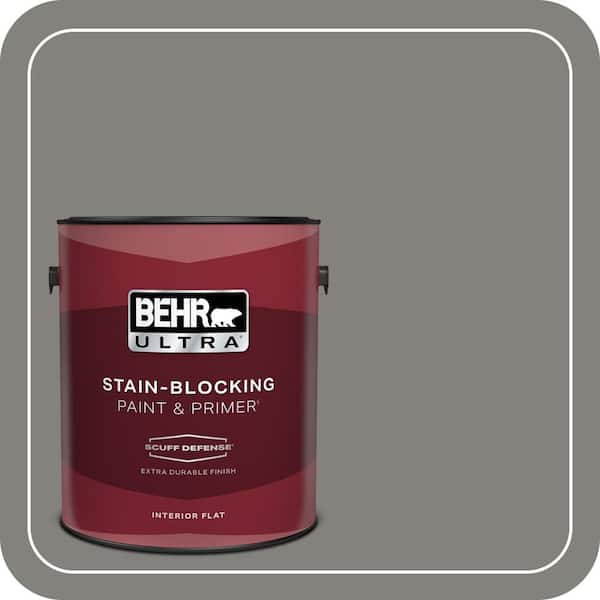 BEHR ULTRA 1 gal. #BNC-25 Gray Pepper Extra Durable Flat Interior Paint & Primer