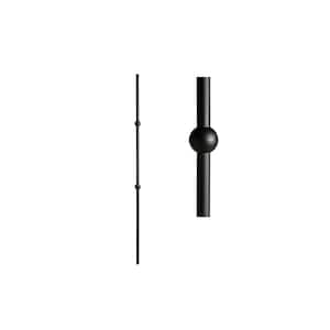 Satin Black 16.8.13 Double Sphere Round Hollow 0.6 in. x 44 in. Iron Baluster for Staircase Remodel