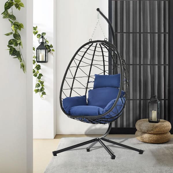 Hanging egg chair online with stand home depot