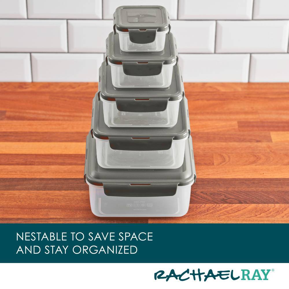 Gray BPA-Free Leak-Proof Nestable Food Storage Container Set
