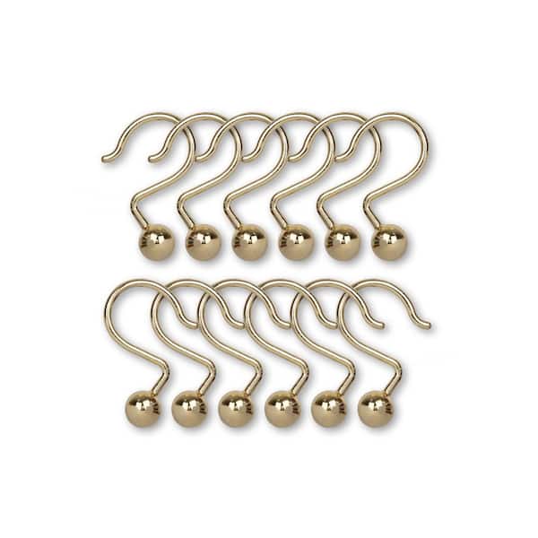 Utopia Alley Ball Shower Curtain Hooks, Rustproof Aluminum Shower Curtain  Hooks for Bathroom Shower Rods Curtains, Gold HK7GD - The Home Depot