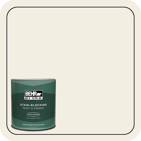 BEHR ULTRA 1 qt. Designer Collection #DC-012 White Stone Extra Durable Semi-Gloss Enamel Interior Paint & Primer