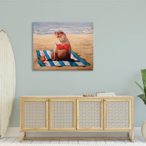 Stupell Industries Polka Dot Bikini Sea Lion Tropical Beach Scene by Lucia  Heffernan Unframed Print Animal Wall Art 36 in. x 48 in. ai-784_cn_36x48 -  The Home Depot