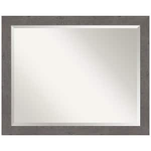 Medium Rectangle Distressed Grey Beveled Glass Modern Mirror (25.25 in. H x 31.25 in. W)