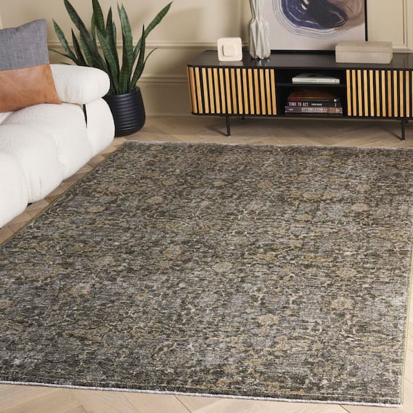 Vintage Overdye 8 ft. x 10 ft. Green/Gray Abstract Ornate Area Rug