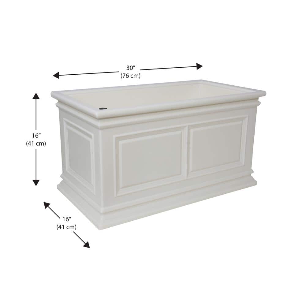 White Large Rectangular Self-Watering Outdoor Planter Box